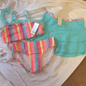 NWT Girls 3 piece bikini swimsuit Cat &Jack